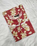 Comfortable Churidar Model Cotton Nighty, 55 Inches Long, 3/4th Sleeves - Violet - Image 3