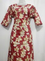 Comfortable Churidar Model Cotton Nighty, 55 Inches Long, 3/4th Sleeves - Violet - Image 4