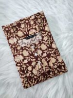 Front Open Cotton Nighty With Buttons, 55 Inches - Brown - Image 3