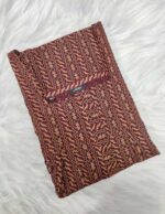 Front Open Ajrakh Nighty With Zip, 57 Inches Long- Maroon - Image 3