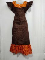 Short And Trendy Cotton Nighty with Round Neck - Brown - Image 4