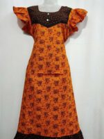 Short And Trendy Cotton Nighty with Round Neck - Yellow - Image 4