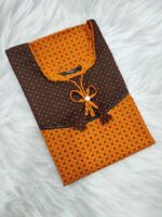 Comfortable Churidar Model Cotton Nighty, 55 Inches Long - Yellow - Image 3