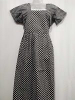 Traditional Cotton Frock Nighty, 55 Inches Length - Black - Image 4