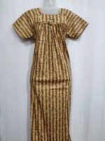 Traditional Cotton Nighty, 55 Inches Length - Golden Yellow - Image 4
