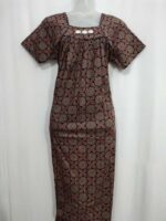 Traditional Ajrakh Nighty, 55 Inches Length - Dark Blue - Image 4