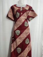 Churidar Model Chungidi Nighty with Buttons - 57 Inches Long - Maroon - Image 4
