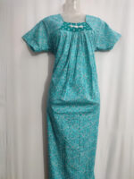 Traditional Cotton Nighty, 55 Inches Length - Blue - Image 4