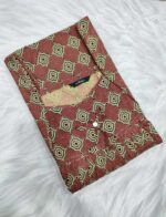 Traditional cotton nighty, 57 Inches Long - Maroon - Image 7