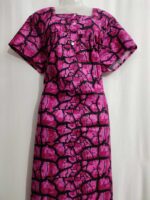 Front Open Cotton Nighty With Buttons, 57 Inches - Rose - Image 5