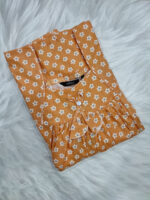 Traditional Cotton Nighty with Pleats, 55 Inches Length - Image 3