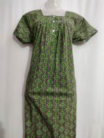 Front Open Cotton Nighty With Buttons, 55 Inches Length - Image 4