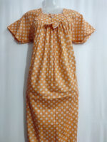 Traditional Cotton Nighty with Pleats, 55 Inches Length - Image 4