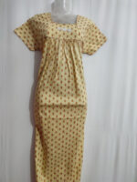 Traditional Cotton Nighty, 55 Inches Length - Yellow - Image 4