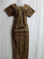 Front Open Cotton Nighty With Buttons, 55 Inches - Olive Green - Image 4
