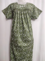 Traditional Cotton Nighty, 55 Inches Length - Green - Image 4
