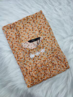 Traditional Cotton Nighty, 55 Inches Length - Orange - Image 3
