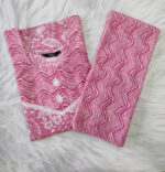 Night Suit In Cotton Fabric - Short Top And Pants - Rose - Image 3
