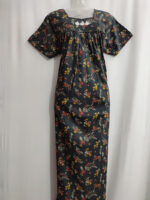 Traditional Cotton Nighty, 55 Inches Length - Dark Ash - Image 4