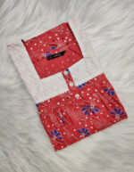 Front Open Cotton Nighty With Buttons, Hacoba Yoke, 55 Inches - Peach - Image 3