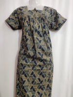 Front Open Cotton Nighty With Zip, 55 Inches - Image 4