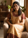 Short And Trendy Cotton Nighty - Yellow + Maroon