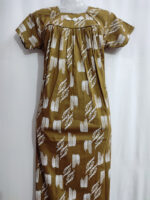 Traditional Cotton Nighty, 55 Inches Length - Olive Green - Image 4