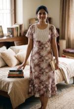 Short And Trendy Cotton Nighty With Round Neck - Image 2