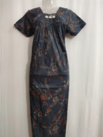 Traditional Cotton Nighty, 55 Inches Length - Black - Image 4