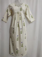 Short And Trendy Cotton Alia Cut Nighty - Cream - Image 4