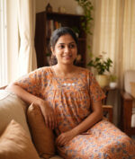 Traditional Cotton Nighty With Round Neck, 57 Inches Length