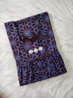 Traditional Cotton Nighty, 55 Inches Length - Dark Brown + Blue - Image 3