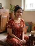 Traditional Cotton Nighty, 55 Inches Length