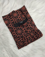 Front Open Cotton Nighty With Buttons, 55 Inches - Black + Brown Shade - Image 3