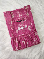 Traditional Cotton Nighty, 55 Inches Length - Rose - Image 3
