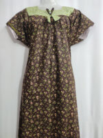 Traditional Cotton Nighty With Round Neck, 55 Inches Length - Brown - Image 4