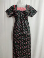 Traditional Cotton Nighty, 55 Inches Length - Green - Image 4