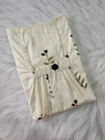 Traditional Cotton Nighty With Elastic Neck, 55 Inches Length - White - Image 3