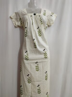 Traditional Cotton Nighty With Elastic Neck, 55 Inches Length - White - Image 4