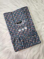 Traditional Cotton Nighty, 55 Inches Length - Blue - Image 3