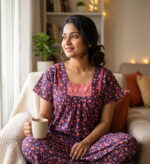 Traditional Cotton Nighty, 55 Inches Length