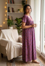 Traditional Cotton Nighty, 55 Inches Length - Image 2