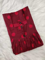 Front Open Cotton Nighty With Buttons, 55 Inches - Image 3