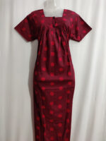 Front Open Cotton Nighty With Buttons, 55 Inches - Image 4