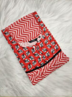 Front Open Cotton Nighty With Buttons, 57 Inches - Red - Image 3