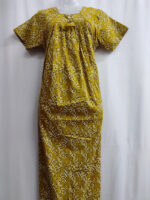 Traditional Cotton Nighty, 55 Inches Length - Yellow - Image 4
