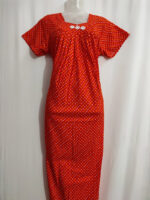 Traditional Cotton Nighty, 55 Inches Length - Orange - Image 4