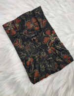 Front Open Cotton Nighty With Buttons, 55 Inches - Black - Image 3