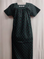 Traditional Cotton Nighty, 55 Inches Length - Black - Image 4