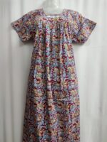 Traditional Kalamkari Cotton Nighty, 55 Inches Length - Rose - Image 4